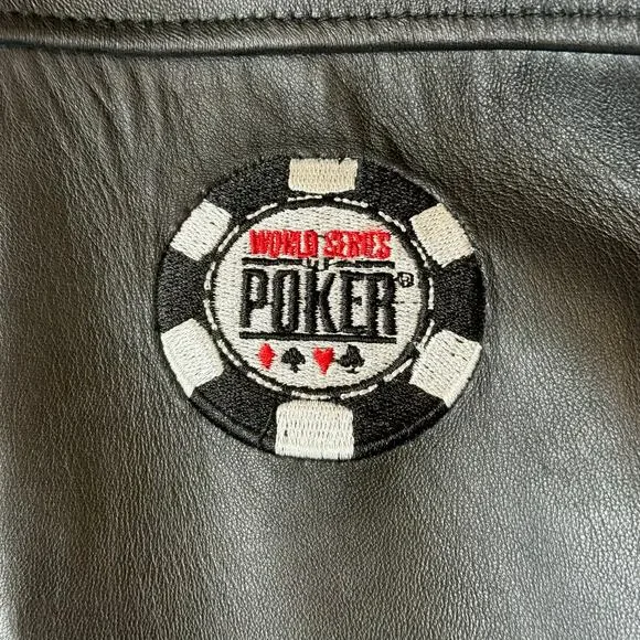 Burks Bay NWT Driving Leather Coat Men Size XL World Series Poker Lined    Black - Picture 8 of 10